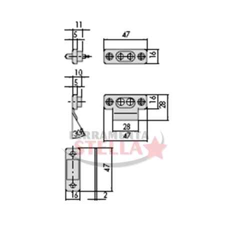 COPPIA CONTATTI ELETTRICI x SERRATURE CISA 06510 x INFISSI FERRO LEGNO ALLUMINI