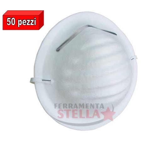50 MASCHERINA DI PROTEZIONE SICUREZZA SEMPLICE ANTIPOLVERE MASCHERA POLVERE