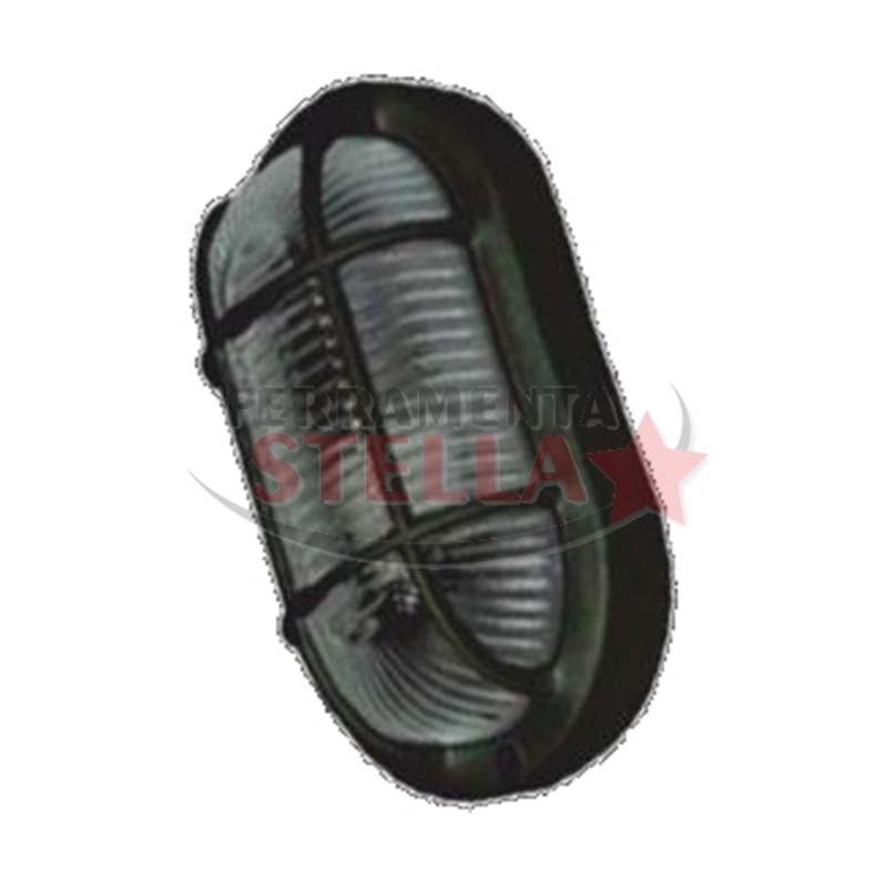 APPLIQUE PLAFONIERA TARTARUGA LAMPADA ESTERNO NERO NERA VETRO IP44 E27 OVALE