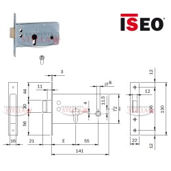 SERRATURE a FASCIA PER INFISSI IN FERRO E ALLUMINIO ISEO FORO YALE  2