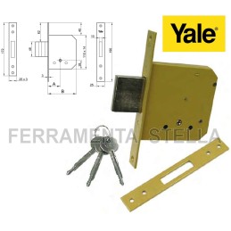 SERRATURA ad INFILARE CHIAVE A SPILLO YALE 56320 x FERRO e LEGNO 4 MANDATE