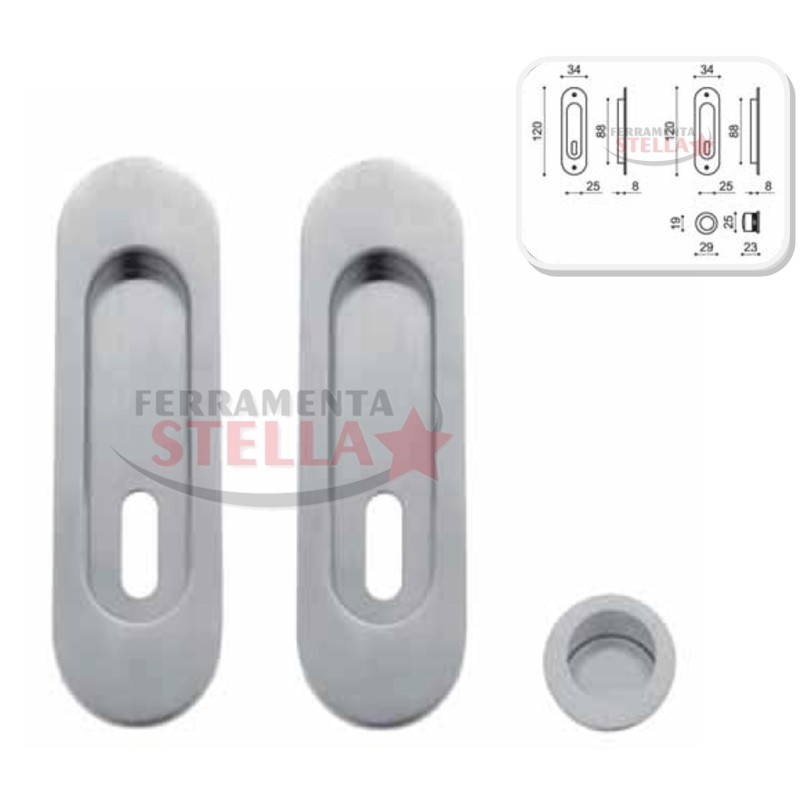 KIT PORTE SCORREVOLI SCRIGNO MARIVA CON SERRATURA FORO CHIAVE CROMO SATINATO