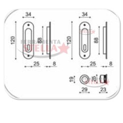 KIT PORTE SCORREVOLI SCRIGNO MARIVA CON SERRATURA FORO CHIAVE CROMO SATINATO