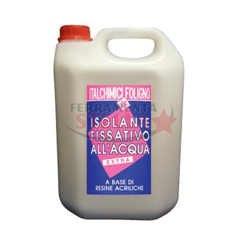 ISOLANTE FISSATIVO ALL'ACQUA FONDO MURALE MURO PITTURA VERNICE ANCORANTE 5 LT