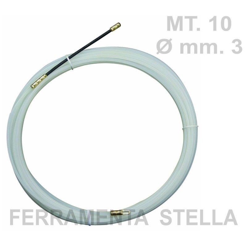SONDA MOLLA PASSACAVO 10 MT. ÿ 3 IN NYLON FILO PILOTA PASSA CAVO ELETTRICO