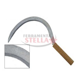 FALCIOLA CEREALI DENTATA CON DENTI FALCE TAGLIAERBA FALCI 40 CM MANICO LEGNO