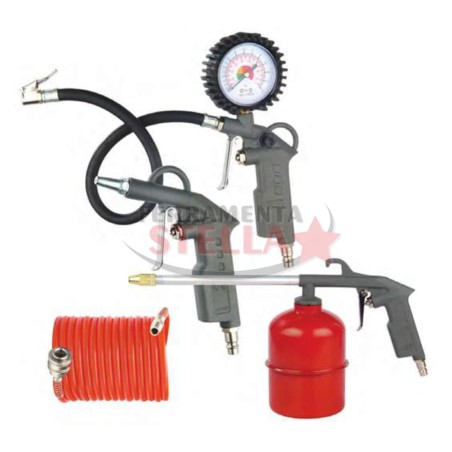 KIT ACCESSORI PER COMPRESSORE CON ACCESSORI COMPLETO DI AGGANCI 
