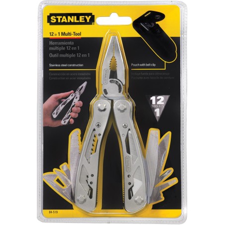 PINZA MULTIUSO + FUNZIONI STANLEY INOX CON FODERO 12 funzioni