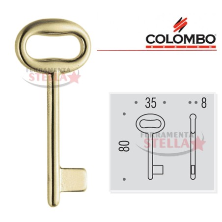 CHIAVE VERGINE DUPLICABILE NEUTRA PORTA PORTE INTERNE MANIGLIA COLOMBO ORO OTTON