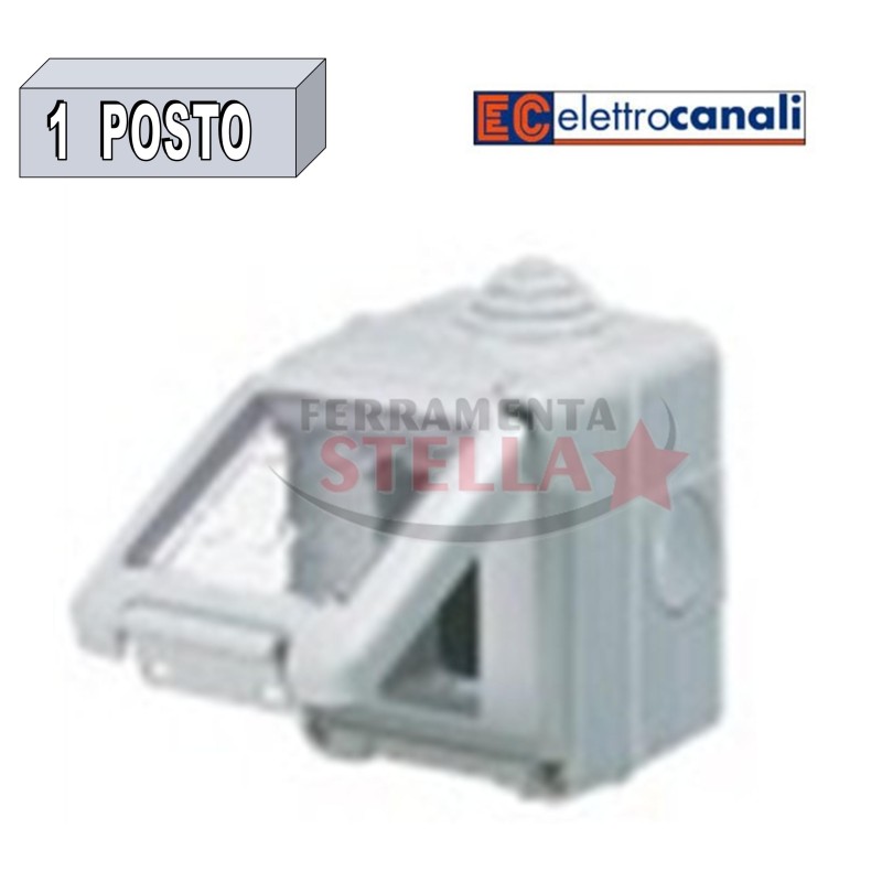 SCATOLA CONTENITORE STAGNO IP65 CON PORTELLO 3 POSTI X FRUTTO LIFE e BTICINO LIVING 4611 GRIGIO CHIARO