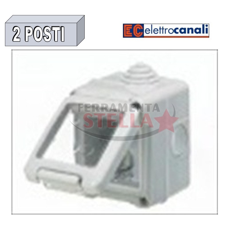 SCATOLA CONTENITORE STAGNO IP55 CON PORTELLO 1 POSTI X FRUTTO GEWIS E MAGIC BTICINO GRIGIO CHIARO