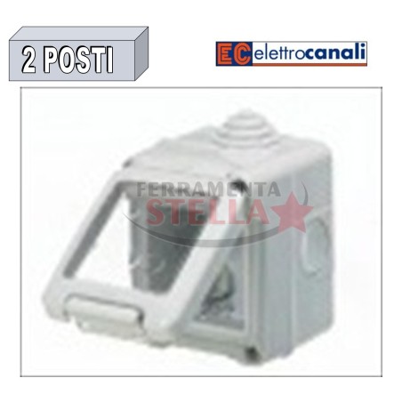 SCATOLA CONTENITORE STAGNO IP55 CON PORTELLO 1 POSTI X FRUTTO GEWIS E MAGIC BTICINO GRIGIO CHIARO