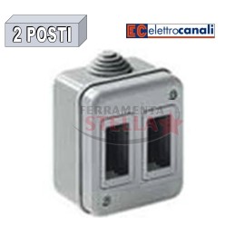 SCATOLA CONTENITORE IP44 2 POSTI X FRUTTO GEWIS E MAGIC BTICINO GRIGIO CHIARO 2