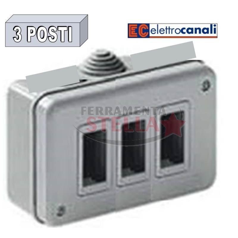 SCATOLA CONTENITORE IP44 2 POSTI X FRUTTO GEWIS E MAGIC BTICINO GRIGIO CHIARO