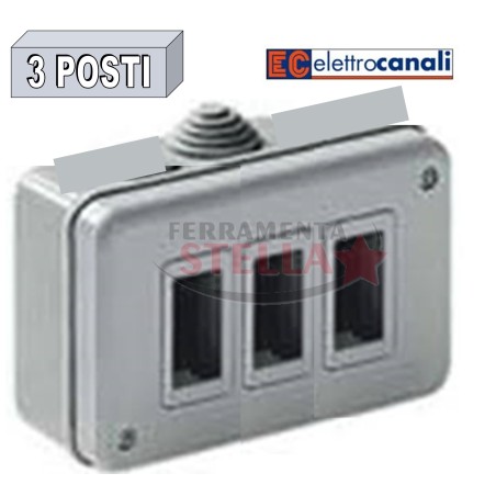 SCATOLA CONTENITORE IP44 2 POSTI X FRUTTO GEWIS E MAGIC BTICINO GRIGIO CHIARO
