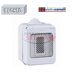 SCATOLA CONTENITORE STAGNO IP65 CON PORTELLO 3 POSTI X FRUTTO LIFE e BTICINO LIVING 4611 GRIGIO CHIARO 2