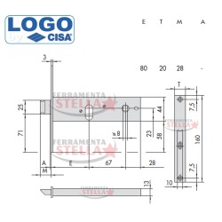 Serratura logo 44051 a infilare fascia alluminio | ferramentastella.it 2