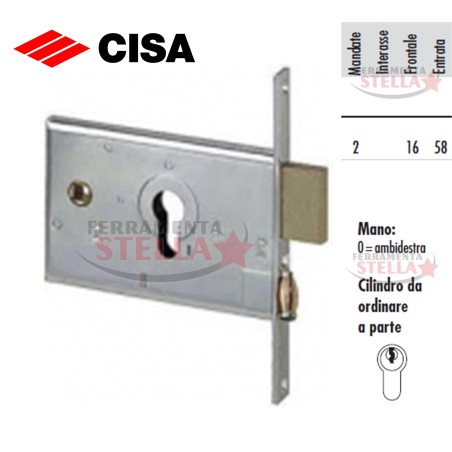 SERRATURA CISA 44151 A INFILARE A FASCIA x ALLUMINIO ANTA 
