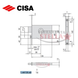 SERRATURA CISA 44151 A INFILARE A FASCIA x ALLUMINIO ANTA  SERRATURA CISA 44151 A INFILARE A FASCIA x ALLUMINIO ANTA