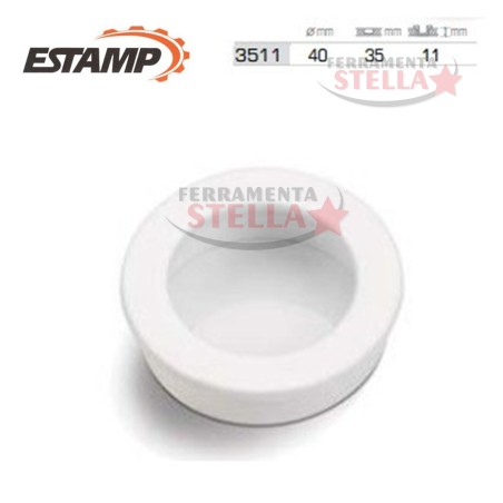 MANIGLIETTA INCASSO SCORREVOLI BIANCA DITALE TRASCINAMENTO ANTA SCORREVOLE POMO diam. 40 mm