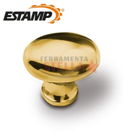 POMOLO POMOLINO ORO LUCIDO OVALE POMELLINO POMELLO POMETTO ANTA CASSETTO 25X17MM