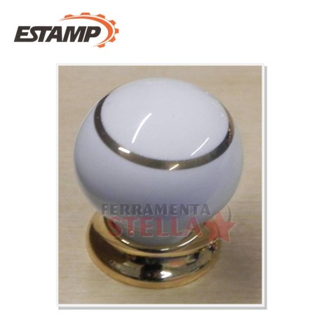 POMOLO POMOLINO BIANCO PORCELLANA ORO BOMBATO POMELLINO POMELLO CASSETTI ANTA
