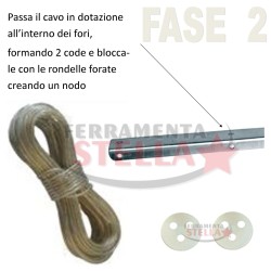 COPPIA ASTE FISSE STENDIBIANCHERIA DA BALCONE BRACCI SUPPORTO RINGHIERA STENDINO