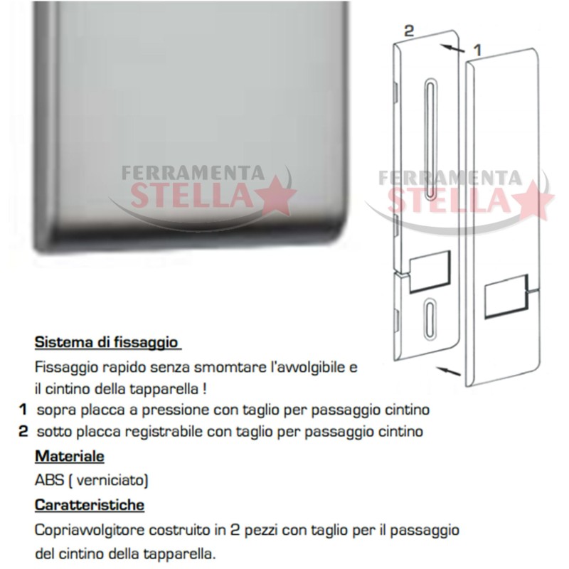 COPRIAVVOLGITORE PLACCA COPRI AVVOLGITORE CORDA TAPPARELLE BIANCA UNIVERSALE