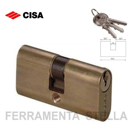 CILINDRO CISA DA INFILARE OVALE 70MM PORTA SERRATURA PORTE 3 CHIAVI CHIAVE