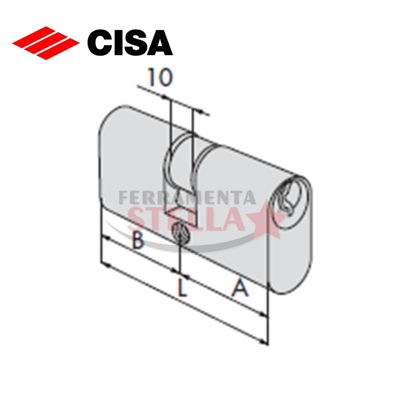 CILINDRO CISA DA INFILARE OVALE 70MM PORTA SERRATURA PORTE 3 CHIAVI CHIAVE