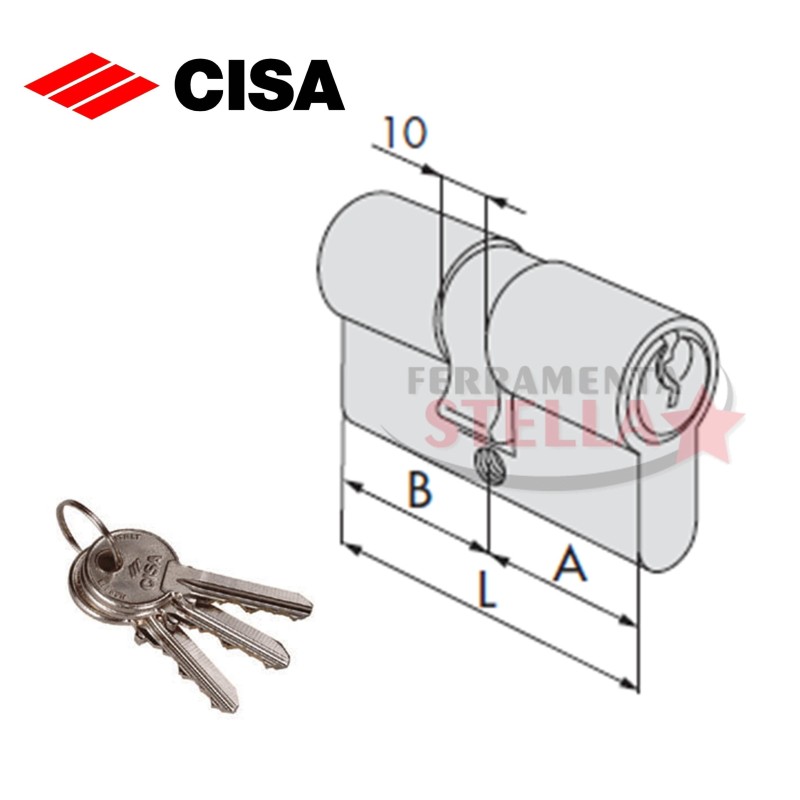 CILINDRO SAGOMATO CISA PER SERRATURE CON FORO YALE 