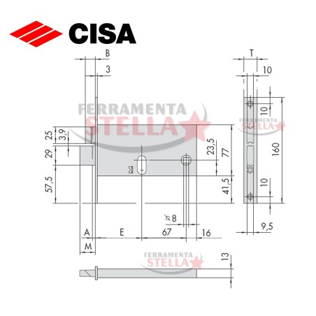 SERRATURA LOGO 44761 A INFILARE A FASCIA x ALLUMINIO ANTA 