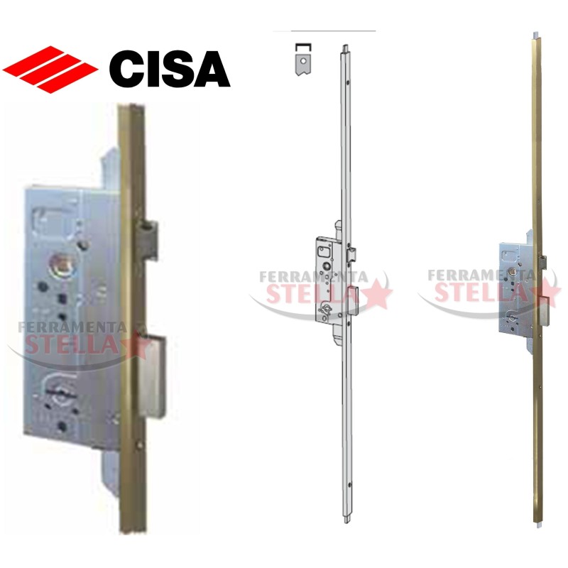 SERRATURA A DOPPIA MAPPA CISA 57830 SICUREZZA x LEGNO ASTA IN OTTONE