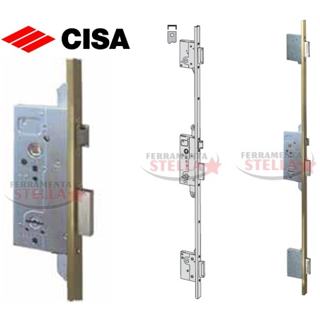 SERRATURA A DOPPIA MAPPA CISA 57830 SICUREZZA x LEGNO ASTA IN OTTONE