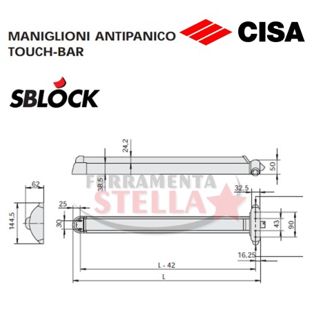 MANIGLIONE ANTIPANICO ANTI PANICO 59800 SOLO SCROCCO