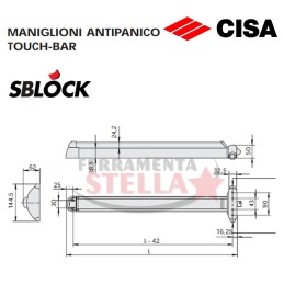 MANIGLIONE ANTIPANICO ANTI PANICO 59810 CON SCROCCO SBLOCK 2