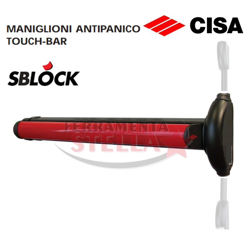 Maniglione antipanico Fast Touch, nero - rosso, 840