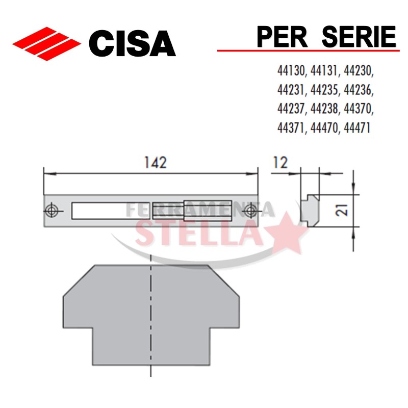 CONTROPIASTRA  IN NYLON CISA 06278 02 PER SERRATURA 