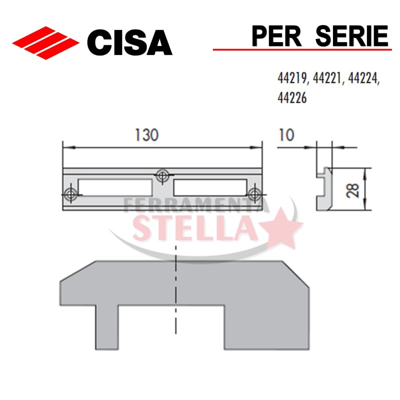 CONTROPIASTRA  IN NYLON CISA 06278 64 PER SERRATURA 