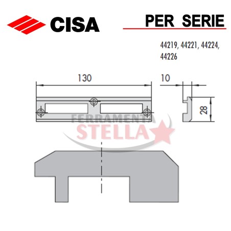CONTROPIASTRA  IN NYLON CISA 06278 64 PER SERRATURA 