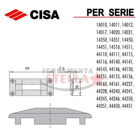CONTROPIASTRA  IN NYLON CISA 06287 02 PER SERRATURA 
