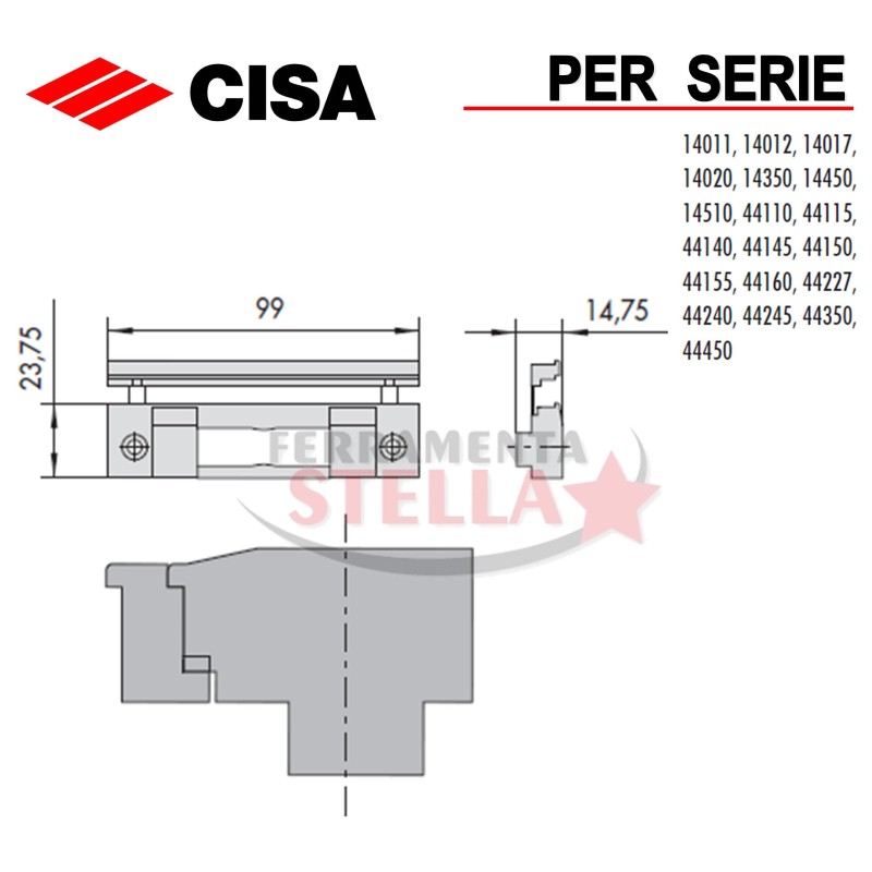 CONTROPIASTRA  IN NYLON CISA 06287 17PER SERRATURA 