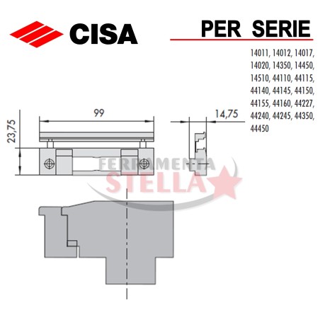 CONTROPIASTRA  IN NYLON CISA 06287 17PER SERRATURA 