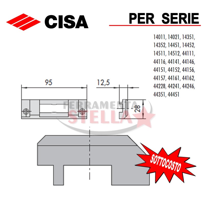 CONTROPIASTRA  IN NYLON CISA 06287 65 PER SERRATURA 
