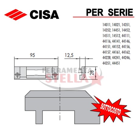 CONTROPIASTRA  IN NYLON CISA 06287 65 PER SERRATURA 