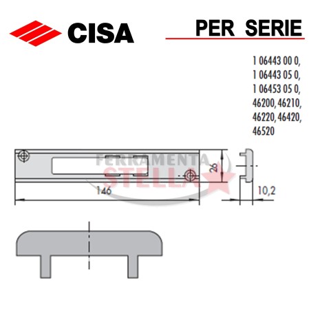 CONTROPIASTRA CISA IN METALLO  06463 10 PER SERRATURE CISA
