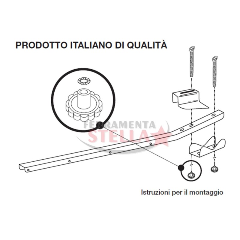 COPPIA ASTE FISSE STENDIBIANCHERIA DA BALCONE BRACCI SUPPORTO RINGHIERA KIT COMPLETO