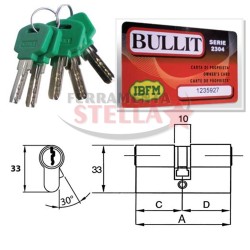 CILINDRO EUROPEO IBFM A INFILARE SAGOMATO PORTA SERRATURA 5 CHIAVI