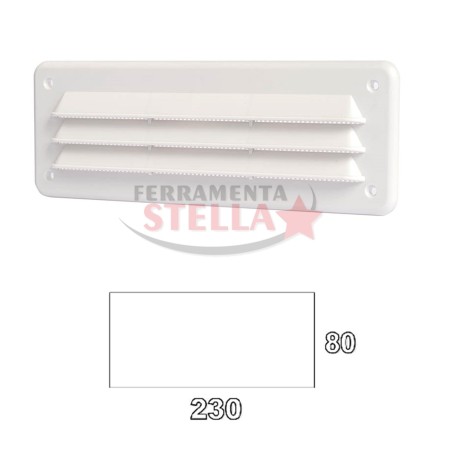 GRIGLIA ARIA AREATORE AREAZIONE RETTANGOLARE 230X80