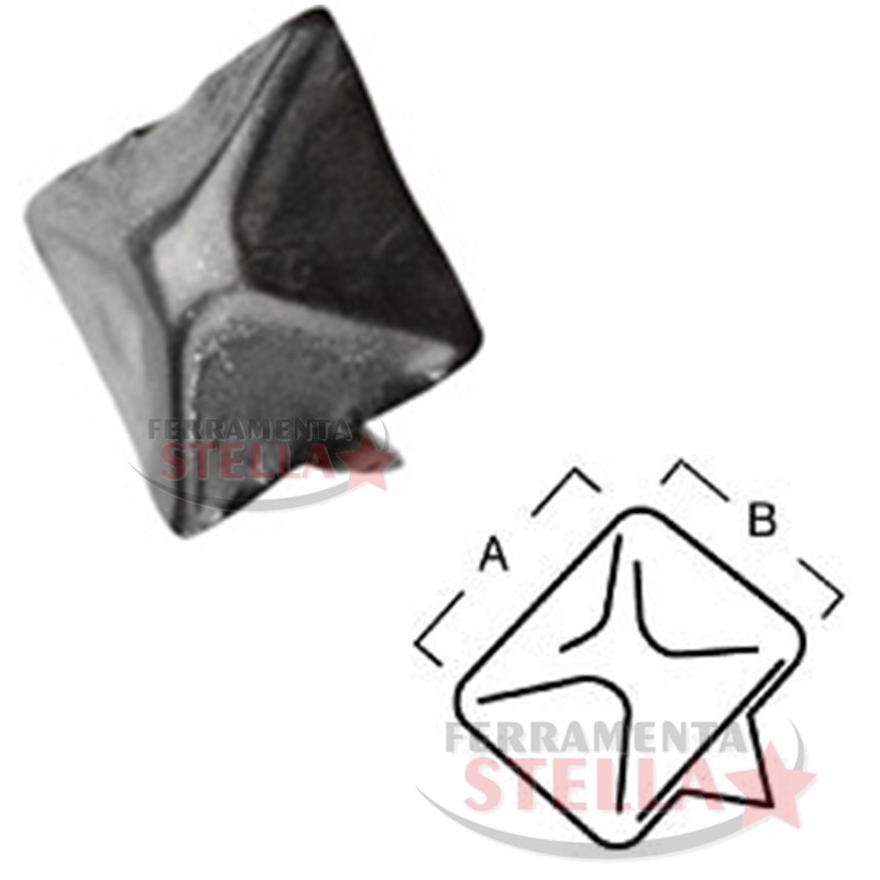 BORCHIA BORCHIETTA FORGIATA BORCHIE FERRO BATTUTTO PORTE PORTONI 2CM COPRIFORO